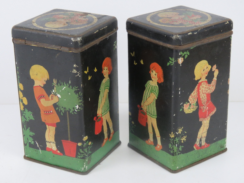 Two vintage tins having children gardeni - Image 5 of 7