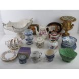 A quantity of assorted ceramics inc teapots, pedestal bowl, tea service, etc.