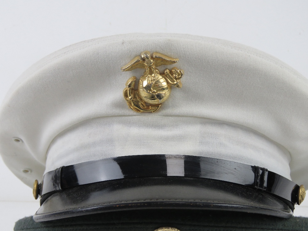 A US Marine Corp cap, together with a US army Cap size 7 1/8 inch. Two items. - Image 2 of 6