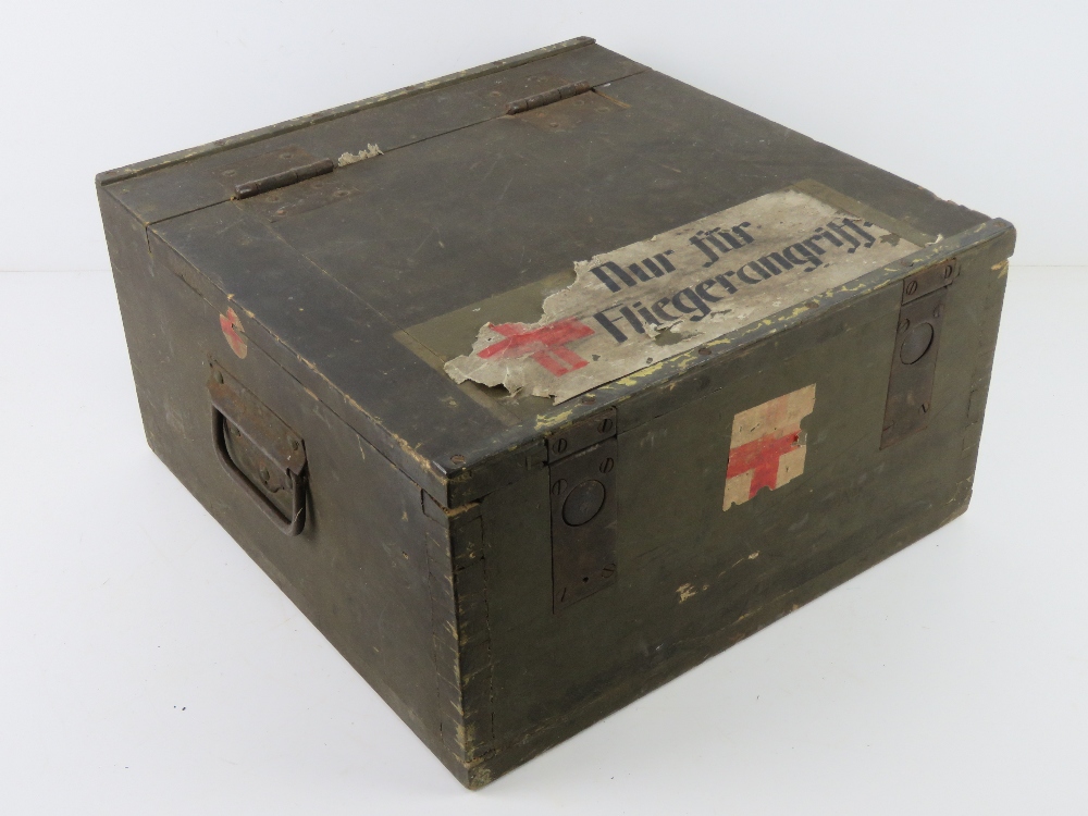 A German wooden medical box with some contents. - Image 4 of 5