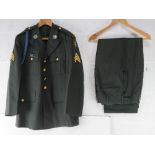 A USA Uniform with insignia, Jacket size 37S, Trousers no size visible.