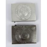 Two reproduction WWII German belt buckles.