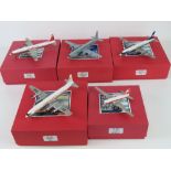 Five Ilyushian scale model aircraft by WM Classic Airliners being CA 35B IL-14 Interflug,