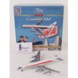 A TWA Convair 880 1/200 scale model airc