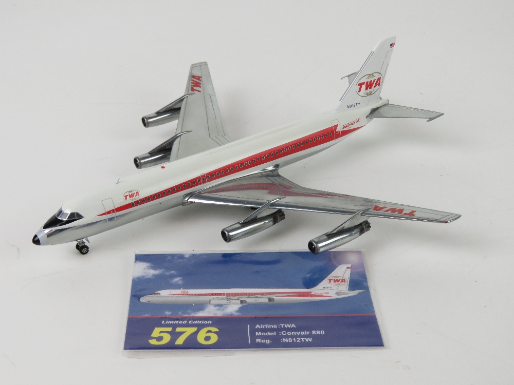 A TWA Convair 880 1/200 scale model airc - Image 2 of 6