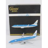 KLM Royal Dutch Airlines Boeing 737-800 1;200 scale die cast model aircraft by Gemini 200.