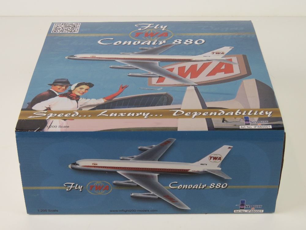 A TWA Convair 880 1/200 scale model airc - Image 6 of 6