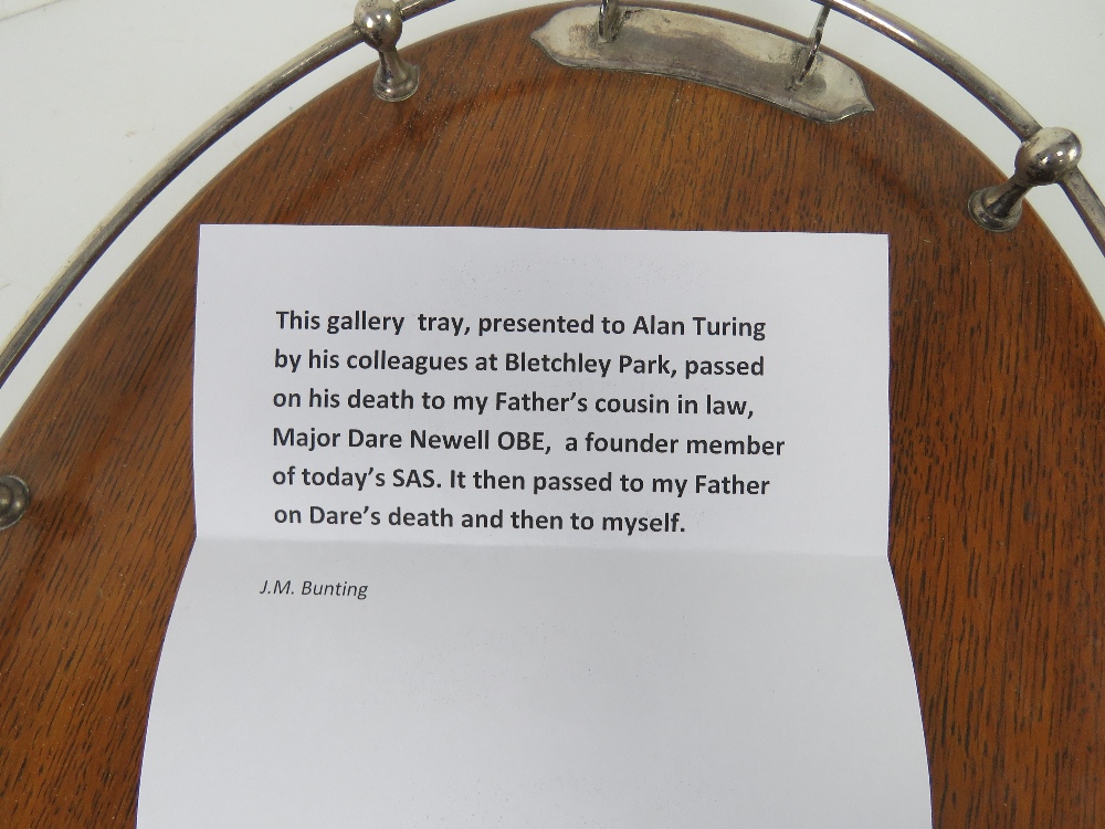 A presentation tray given to Alan Turing, the WWII code-breaker, - Image 7 of 7