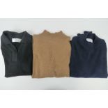A quantity of 100% pure cashmere jumpers size 36/37,