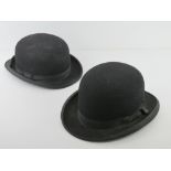 A vintage felted bowler hat by Northern & Co size 7, together with another vintage fur felt bowler,