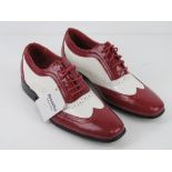 A pair of mens red and white patent Brogues by Rossellini, size 7,