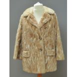 A vintage fur coat, no apparent labels, approx measurements; 42" chest, 29" length at back,