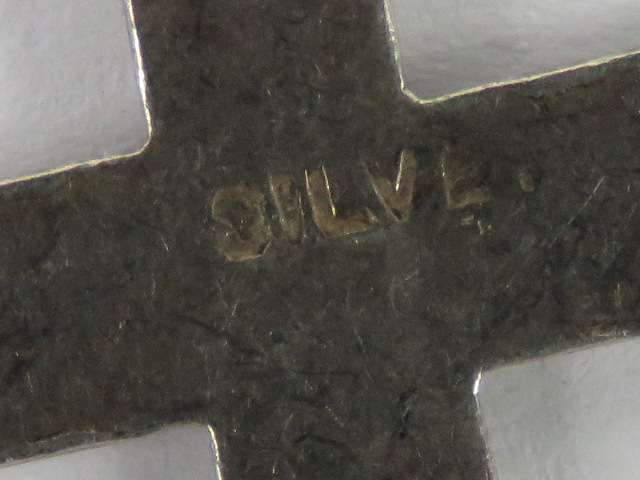 A silver crucifix pendant having scrolli - Image 3 of 3