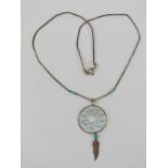 A Native American dream catcher necklace