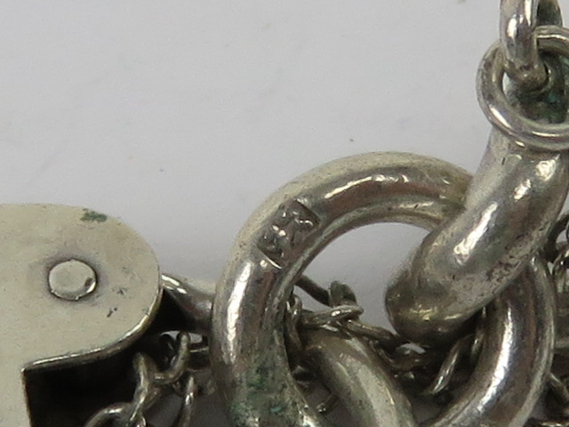 A heavy HM silver charm bracelet having - Image 3 of 3