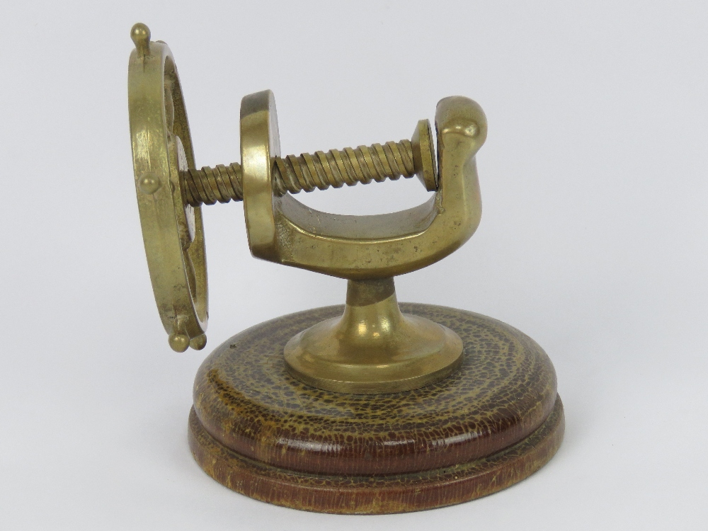 A brass nut cracker in the form of a shi - Image 3 of 3