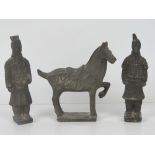 A pair of terracotta Chinese Warrior fig