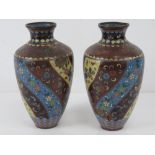 A pair of early 20thC cloisonné Canton e