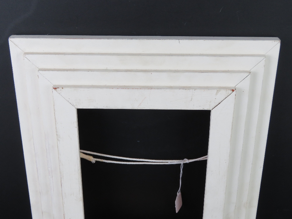 Picture Frame : A four stepped frame, white painted to fit 8 1/8 x 10 1/4 inches ( 20.6 x 26. - Image 2 of 3