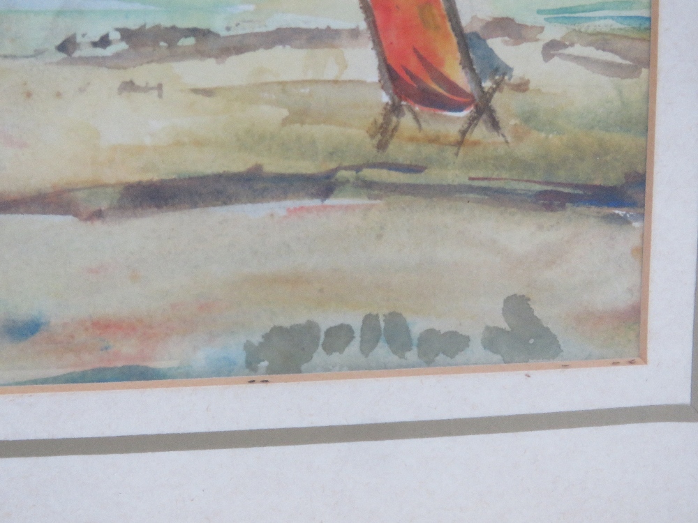 GHB (George) Holland (1901-1987), watercolour, unknown beach believed to be Studland Bay, - Image 2 of 4