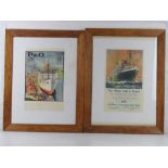 1930's Australian Advertising Travel Posters - a pair of framed october 2 ,