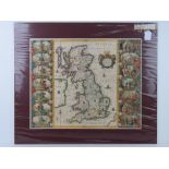 Map; Jansson, J 'Britannia' A highly decorative map of Britain at the time of the Saxon Heptarchy,