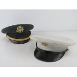 A US Marine Corp cap, together with a US army Cap size 7 1/8 inch. Two items.