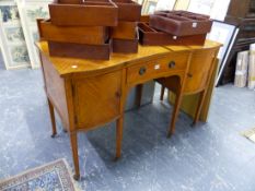 AN EDWARDIAN SATIN WOOD DRESSING TABLE.