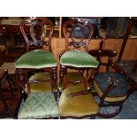 SIX 19th C. MAHOGANY DINING CHAIRS, TOGETHER WITH A SMALL DINING TABLE AND THREE OCCASIONAL TABLES.