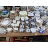 A LARGE COLLECTION OF ANTIQUE AND LATER DINNER AND TEA WARES, INCLUDING ROYAL ALBERT, TOGETHER