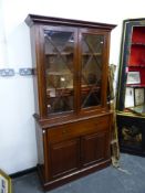 EDWARDIAN MAHOGANY SECRETAIRE CABINET.