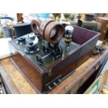 AN INTERESTING EARLY VALVE RECEIVER IN MAHOGANY CASE.
