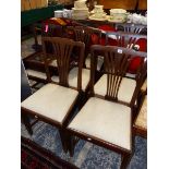 SET OF EIGHT ANTIQUE MAHOGANY DINING CHAIRS. TWO SIMILAR SIDE CHAIRS, AN ARM CHAIR AND TWO FURTHER