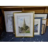 A GROUP OF FURNISHING PICTURES TO INCLUDE LANDSCAPES WATERCOLOURS, PRINTS, ETC.