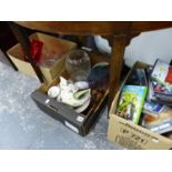 A MIXED LOT TO INCLUDE VARIOUS DVDS, GLASS WARES ETC.