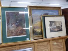 AFTER ARCHIBALD THORBURN A PENCIL SIGNED COLOUR PRINT TOGETHER WITH FIVE FURTHER PICTURES OF RELATED