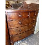 A LARGE VICTORIAN BOW FRONT CHEST OF DRAWERS.