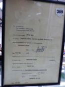 A FOOTBALL ASSOCIATION RESIGNATION CERTIFICATE SIGNED BY GEORGE BEST, DATED 13th MAY 1974.