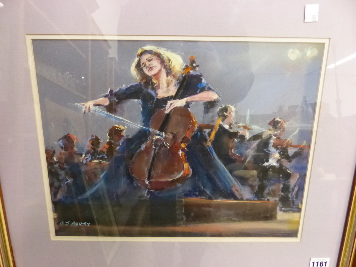 A.J. AVERY, (CONTEMPORARY) ARR. THE CELLIST, SIGNED GOUACHE 29 X 38cms. TOGETHER WITH VARIOUS - Image 2 of 11