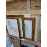 FIVE CONTEMPORARY NUDE FIGURE STUDIES BY VARIOUS HANDS