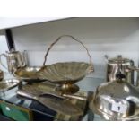 A QUANTITY OF VARIOUS SILVER PLATED WARES.