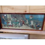 AFTER J HASSALL, (1868-1948) TWO NURSERY PRINTS, FROM PETER PAN SERIES. 27X72cms.