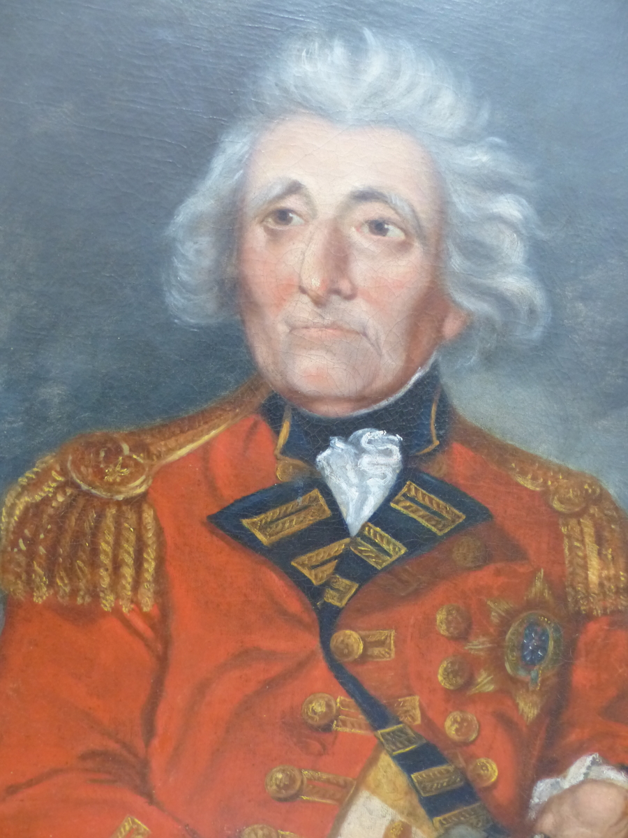 19th.C. ENGLISH SCHOOL. PORTRAIT OF A FLEET COMMANDER. OIL ON CANVAS. 75 x 64cms. - Image 2 of 2