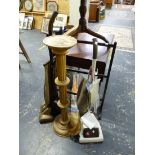 TWO VINTAGE VACUUM CLEANERS, A TOWEL RAIL, ETC.