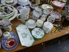 A QUANTITY OF PORTMEIRION WARES, VICTORIAN CHINA DESSERT SET, ART DECO CROSS STITCH SANDWICH SET,