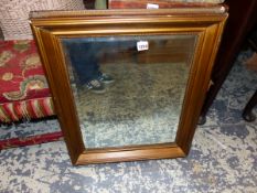 EDWARDIAN GILT FRAMED MIRROR.