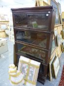 A GLOBE WERNICKE STYLE OAK BOOKCASE.