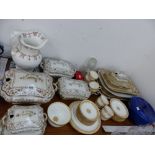 A QUANTITY OF VICTORIAN DINNER AND TEA WARES ETC.