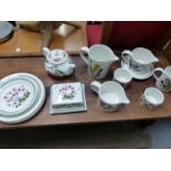 A PORTMEIRION QTY OF JUGS, PLATES BUTTER DISH ETC