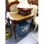 A GEORGIAN AND LATER OAK OCTAGONAL TOP ONE DRAWER TABLE, PAD FEET. 72cm (H) x 79cm (W) x 56cm (D).